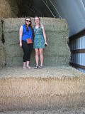 Hannah and Katie made some hay at the Nelson farm, where the wedding reception was held
